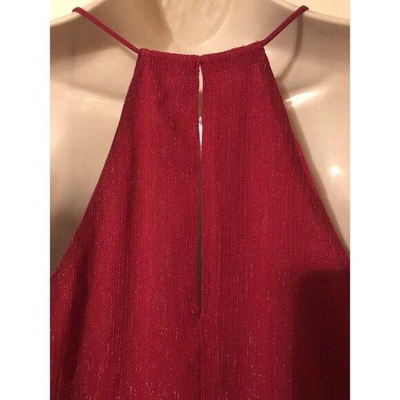 Express Barcelona Red Silver Glitter Spaghetti Strap Reversible Cami SZ S/P Tags - Picture 5 of 7